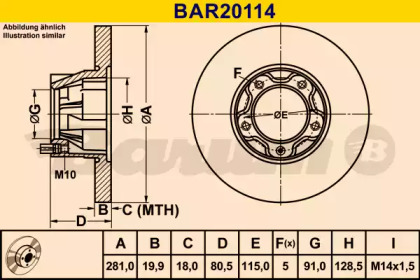 Тормозной диск BARUM BAR20114