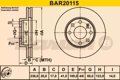 Тормозной диск BARUM BAR20115