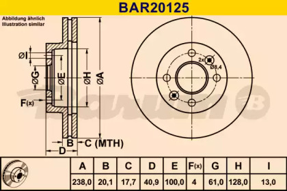 Тормозной диск BARUM BAR20125