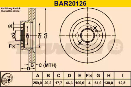 Тормозной диск BARUM BAR20126