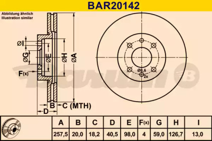 Тормозной диск BARUM BAR20142