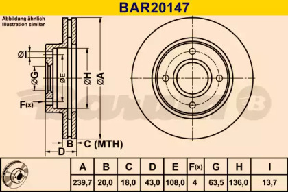 Тормозной диск BARUM BAR20147