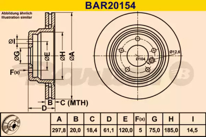 Тормозной диск BARUM BAR20154