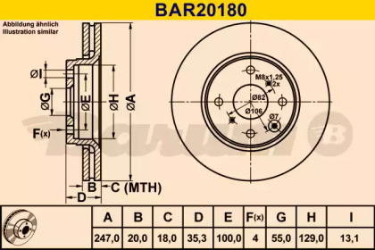 Тормозной диск BARUM BAR20180