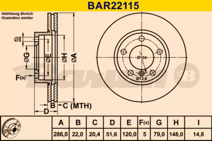 Тормозной диск BARUM BAR22115