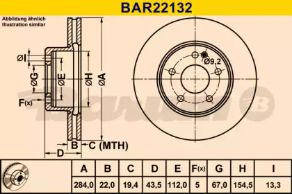 Тормозной диск BARUM BAR22132