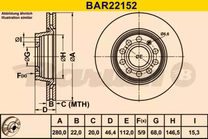 Тормозной диск BARUM BAR22152