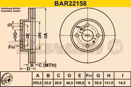 Тормозной диск BARUM BAR22158