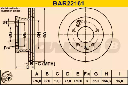 Тормозной диск BARUM BAR22161