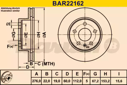 Тормозной диск BARUM BAR22162