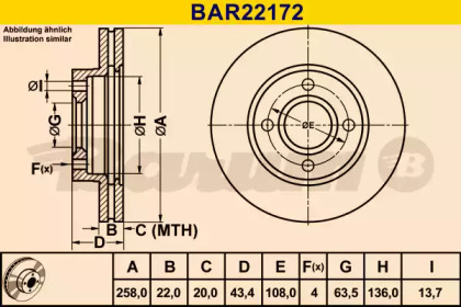 Тормозной диск BARUM BAR22172