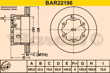 Тормозной диск BARUM BAR22196