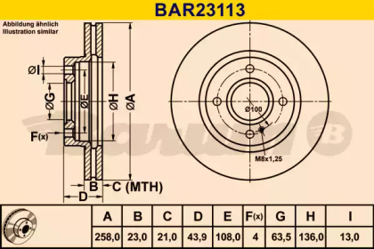 Тормозной диск BARUM BAR23113