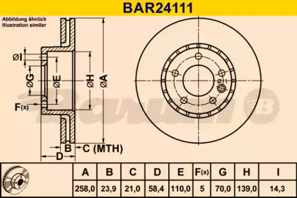 Тормозной диск BARUM BAR24111