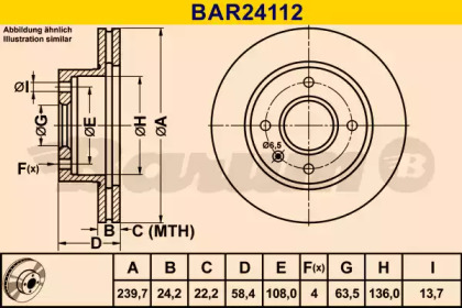 Тормозной диск BARUM BAR24112