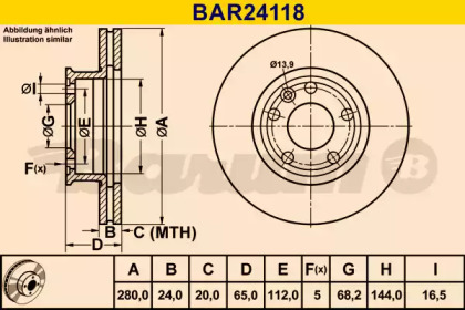 Тормозной диск BARUM BAR24118