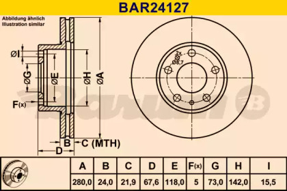 Тормозной диск BARUM BAR24127