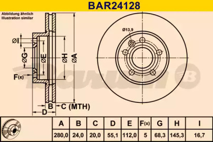 Тормозной диск BARUM BAR24128