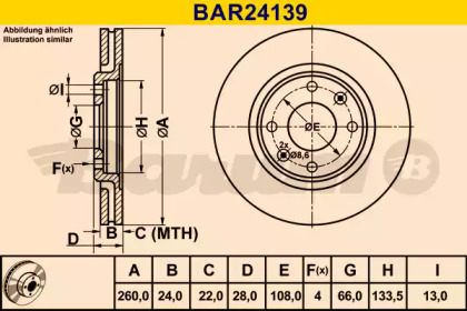 Тормозной диск BARUM BAR24139