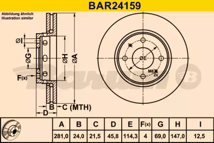 Тормозной диск BARUM BAR24159