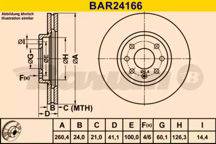 Тормозной диск BARUM BAR24166