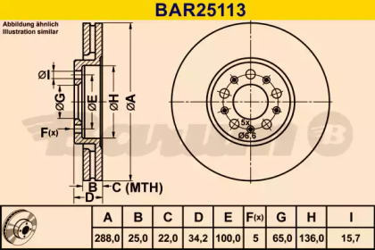 Тормозной диск BARUM BAR25113