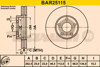 Тормозной диск BARUM BAR25115