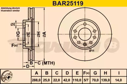 Тормозной диск BARUM BAR25119