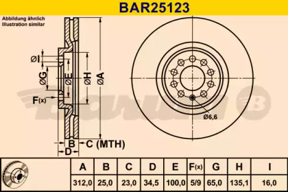 Тормозной диск BARUM BAR25123