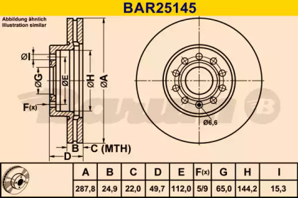 Тормозной диск BARUM BAR25145