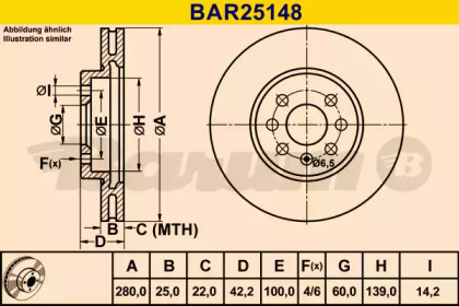 Тормозной диск BARUM BAR25148