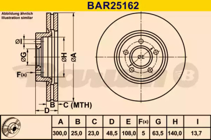 Тормозной диск BARUM BAR25162