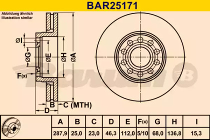 Тормозной диск BARUM BAR25171