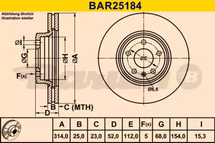 Тормозной диск BARUM BAR25184