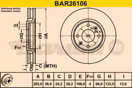 Тормозной диск BARUM BAR26106