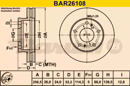 Тормозной диск BARUM BAR26108