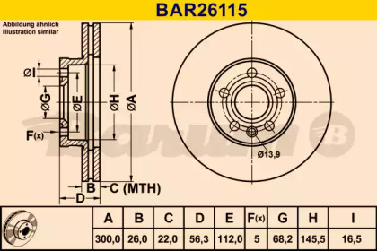 Тормозной диск BARUM BAR26115