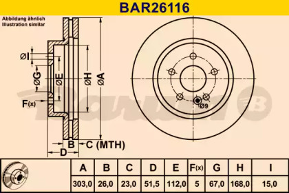 Тормозной диск BARUM BAR26116