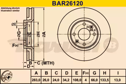 Тормозной диск BARUM BAR26120