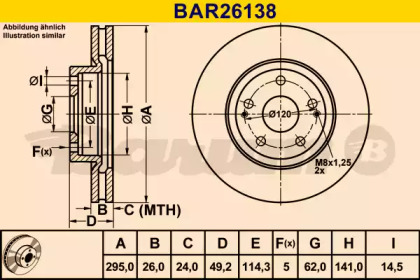 Тормозной диск BARUM BAR26138