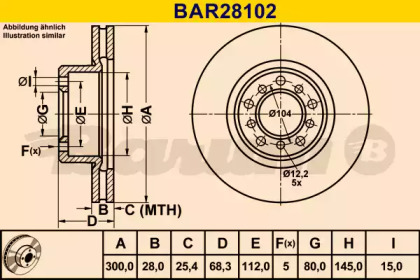 Тормозной диск BARUM BAR28102