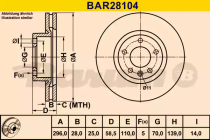 Тормозной диск BARUM BAR28104