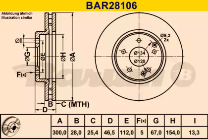 Тормозной диск BARUM BAR28106