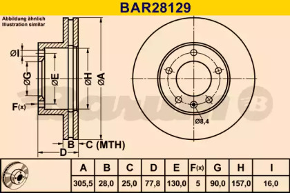 Тормозной диск BARUM BAR28129