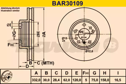 Тормозной диск BARUM BAR30109