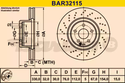 Тормозной диск BARUM BAR32115