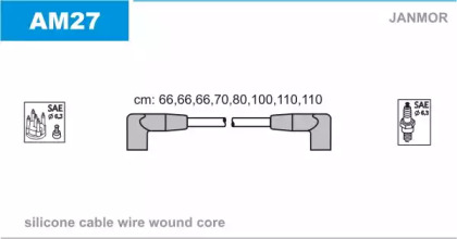 Комплект проводов зажигания JANMOR AM27