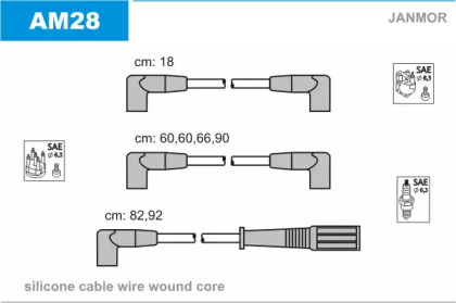 Комплект проводов зажигания JANMOR AM28