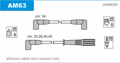 Комплект проводов зажигания JANMOR AM63