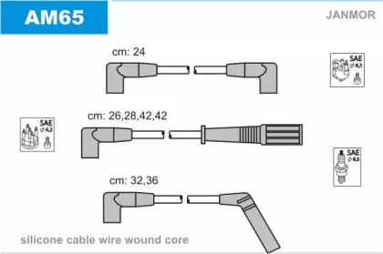 Комплект проводов зажигания JANMOR AM65